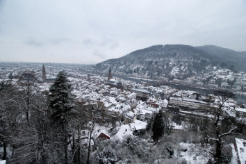 Heidelberg (from the castle) in the snow.